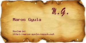 Maros Gyula névjegykártya
